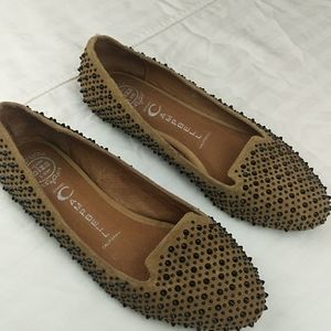 Jeffrey Campbell Martini studded flats in sand 8.5